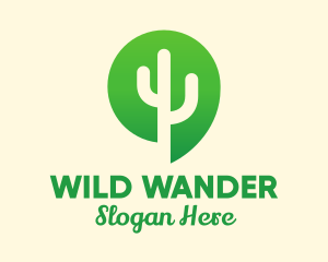 Green Cactus Plant logo design