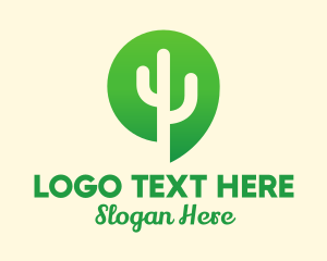 Succulent - Green Cactus Plant logo design
