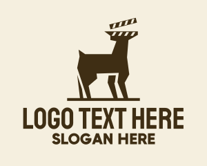 Video Stream - Deer Movie Clapboard logo design