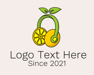 Music Streaming - Orange Fruit Headset logo design