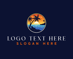 Vacation - Beach Sunset Resort logo design