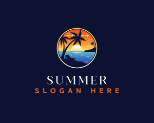 Beach Sunset Resort logo design