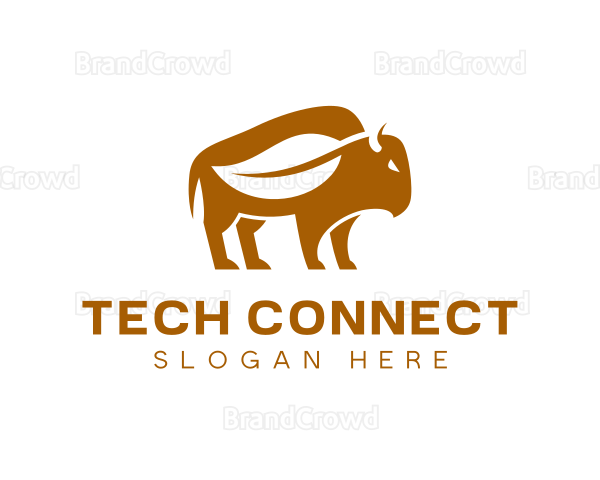 Eco Friendly Leaf Bison Logo