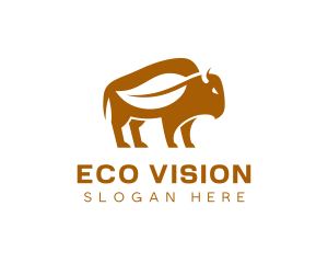 Eco Friendly Leaf Bison logo design