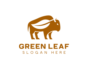 Eco Friendly Leaf Bison logo design