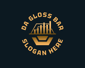 Hexagon Bar Graph logo design