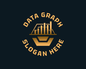 Hexagon Bar Graph logo design