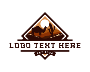 Texas - Camel Desert Cactus logo design