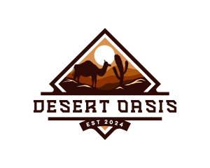 Camel - Camel Desert Cactus logo design