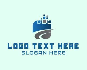 Marketing - Digital Tech Swoosh logo design