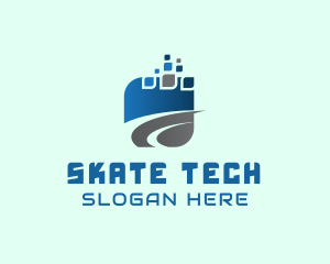 Digital Tech Swoosh logo design