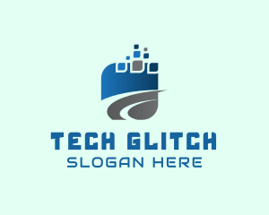 Digital Tech Swoosh logo design