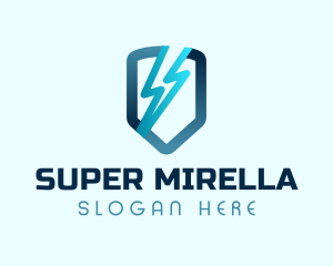 Electric - Blue Lightning Shield logo design