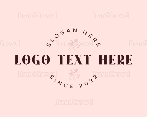 Feminine Flower  Wordmark Logo