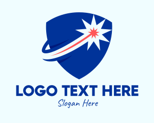 Flash - Blue Shield Protection logo design