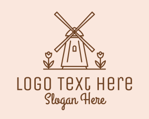 Heritage - Amsterdam Windmill Tulip logo design