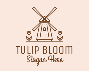 Tulip - Amsterdam Windmill Tulip logo design