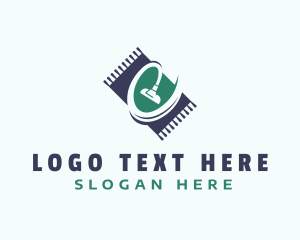 House Cleaning - Carpet Vacuum Cleaning Letter E logo design