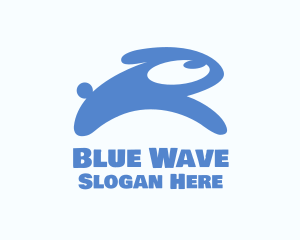 Abstract Blue Rabbit logo design
