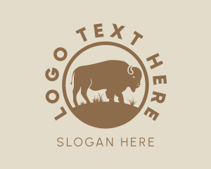 Oxen - Bison Ranch Livestock logo design