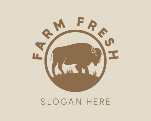 Bison Ranch Livestock  logo design