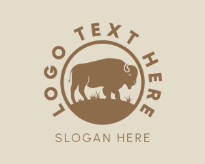 Cow - Bison Ranch Livestock logo design