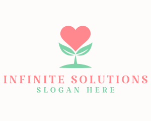 Sustainability - Cute Eco Heart Plant logo design