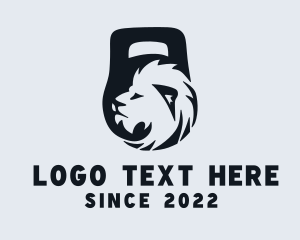 Dumbbell - Lion Kettlebell Weights logo design