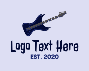 Rock Music - Electric Guitar Solo logo design