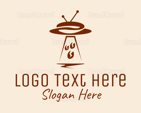 UFO Spaceship Coffee Bean Logo