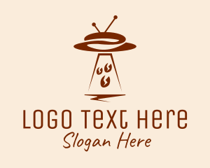 Beans - UFO Spaceship Coffee Bean logo design