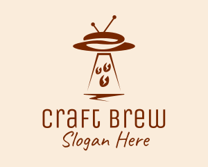 UFO Spaceship Coffee Bean logo design