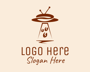 Latte - UFO Spaceship Coffee Bean logo design