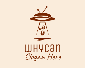 Spaceship - UFO Spaceship Coffee Bean logo design