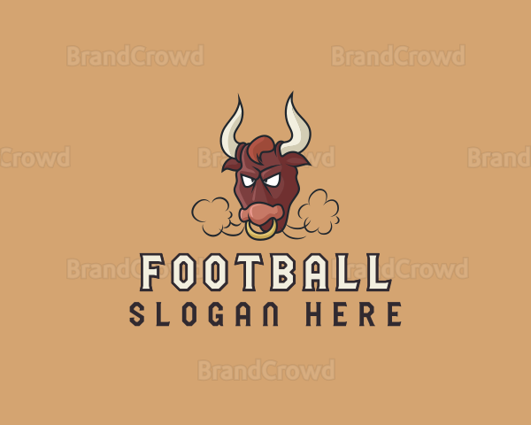 Cartoon Bull Bison Logo