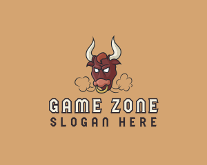 Cartoon Bull Bison logo design