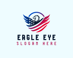 Flag Eagle Wings logo design