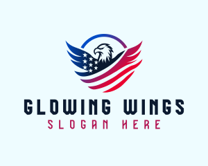 Flag Eagle Wings logo design