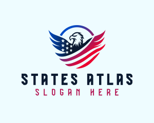 Flag Eagle Wings logo design