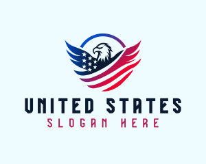 Flag Eagle Wings logo design