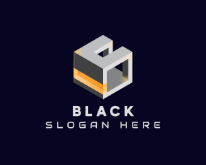 Building - 3D Metallic Cube logo design