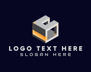 Program - 3D Metallic Cube logo design