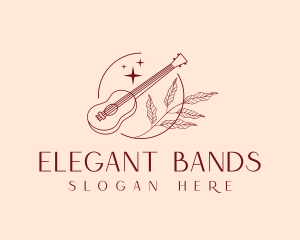 Musical Guitar Emblem logo design