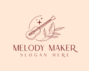 Singer - Musical Guitar Emblem logo design