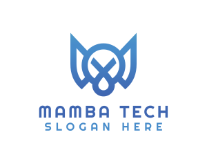 Blue Tech Letter M logo design