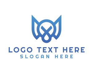 Initial - Blue Tech Letter M logo design