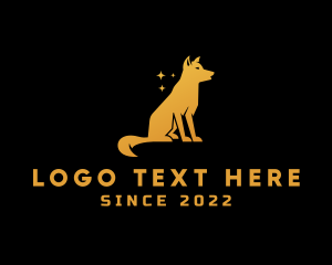 Canine - Gold Hunting Wolf logo design