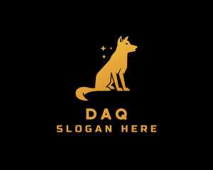 Gold Hunting Wolf Logo