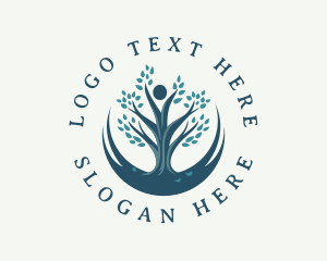 Leaves - Organic Wellness Tree logo design
