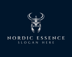 Nordic - Viking Warrior Helmet logo design